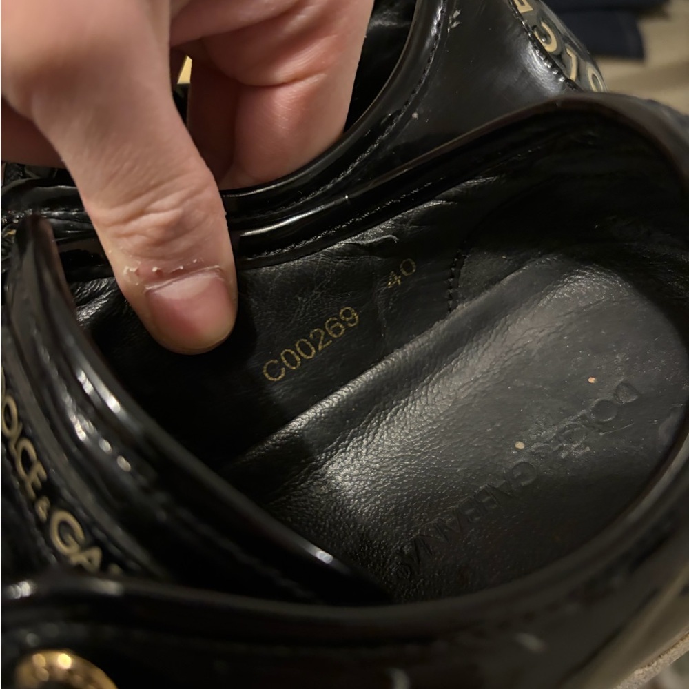 Vintage dolce and gabbana Black Low-Top Leather Sneakers image 5